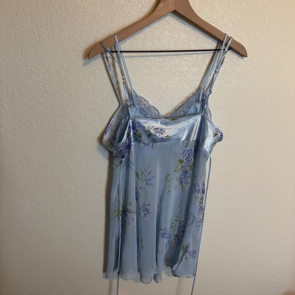 Coquette Y2K Secret Treasures Double Layer Babydoll Lingerie Dress Large Blue - Picture 3 of 4